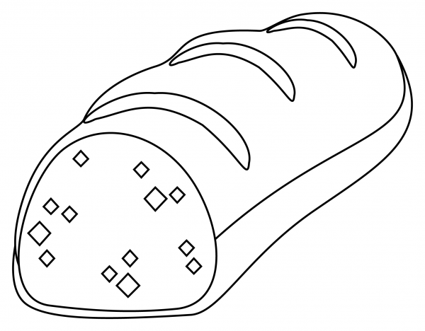 Baguette Bread coloring page image