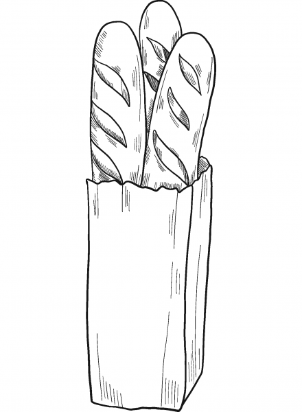 Baguettes coloring page image