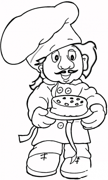Baker  coloring page image