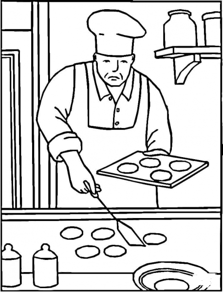 Baking Cookies  coloring page image