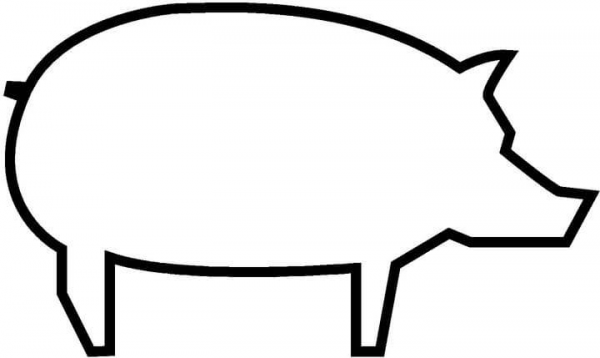 Pig Outline coloring page image