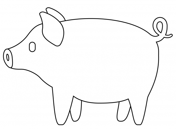 Pig Side Emoji coloring page image