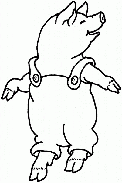 Pig Smiles coloring page image