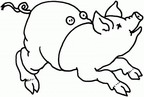 Pig Use Trousers coloring page image