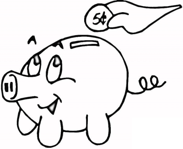 Piggy Bank  coloring page image
