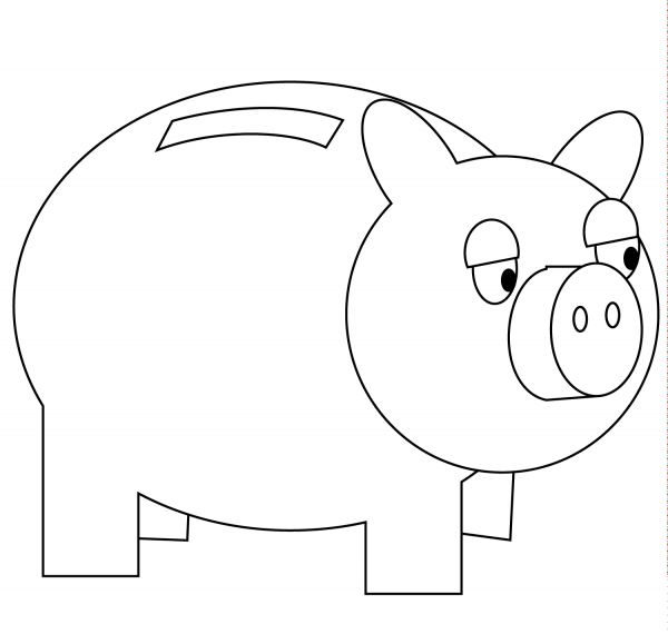Piggy Bank coloring page image