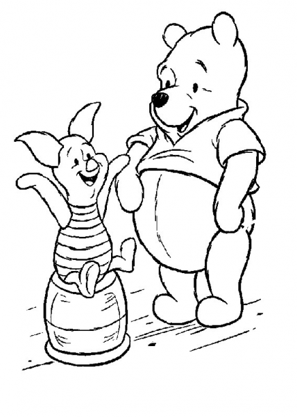 Piglet And Pooh  coloring page image