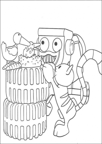 Pilchard Trix And The Birds  coloring page image