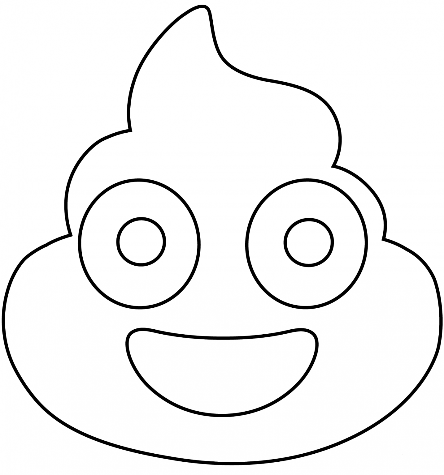 Pile of Poo Emoji coloring page - ColouringPages