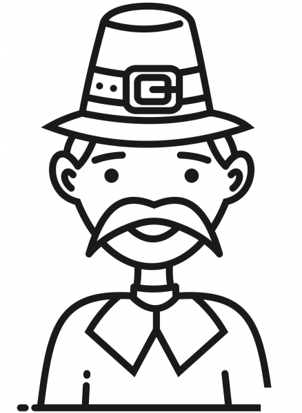 Pilgrim coloring page image