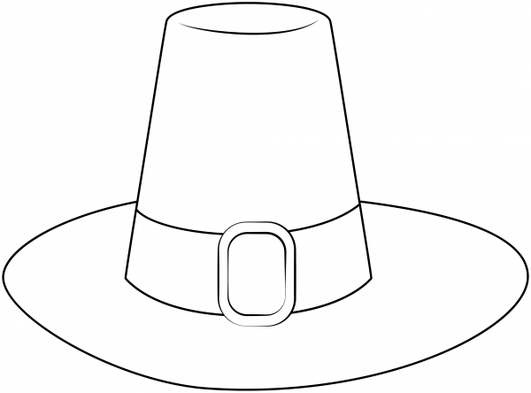 Pilgrim Hat coloring page image