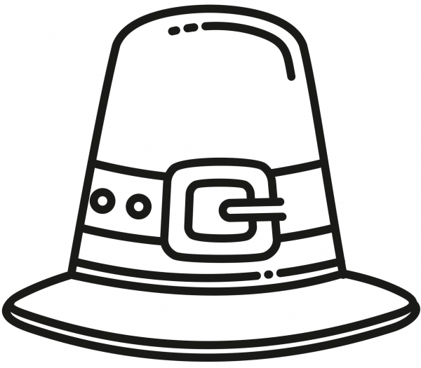 Pilgrim Hat coloring page image
