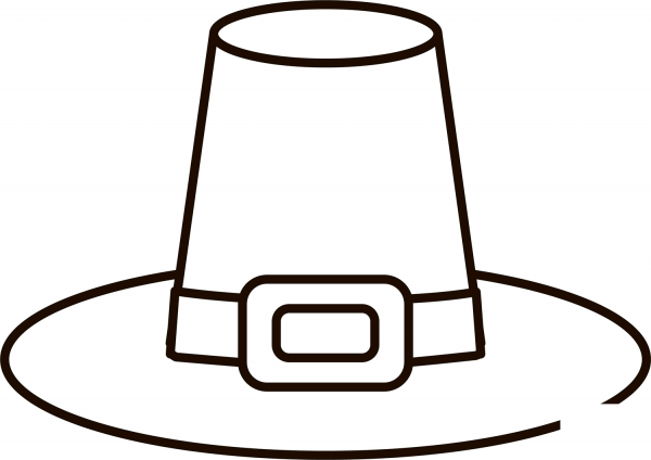 Pilgrim Hat coloring page image