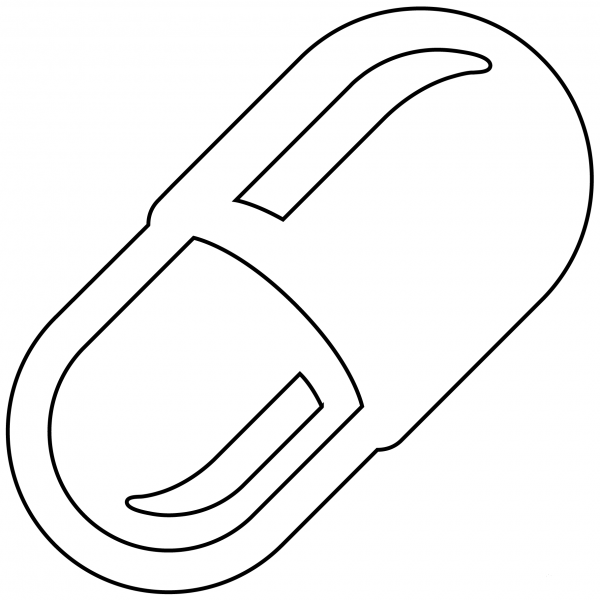Pill Emoji coloring page image