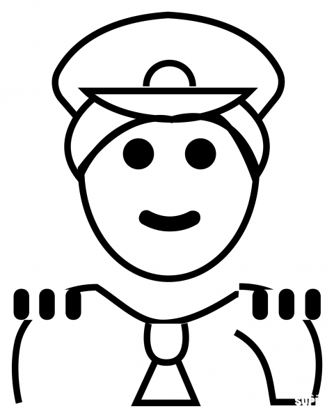 Pilot Emoji coloring page image