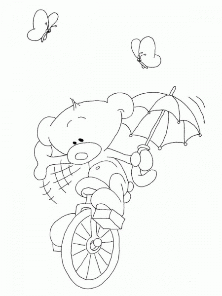 Pimboli On The Bike  coloring page image