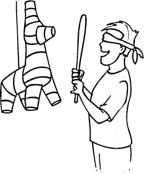 Pinata Game  coloring page image