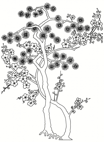 Pine Tree Print coloring page image