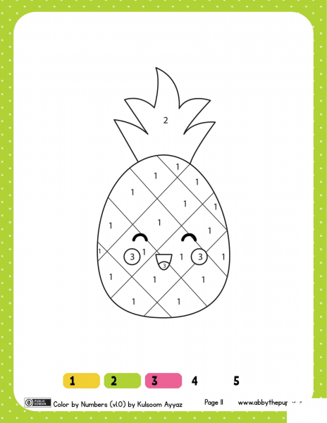Pineapple Color by Numbers 1-3 image