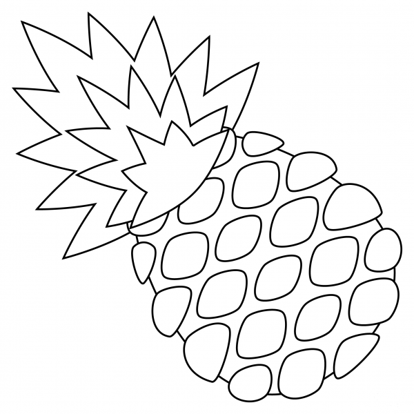 Pineapple coloring page image
