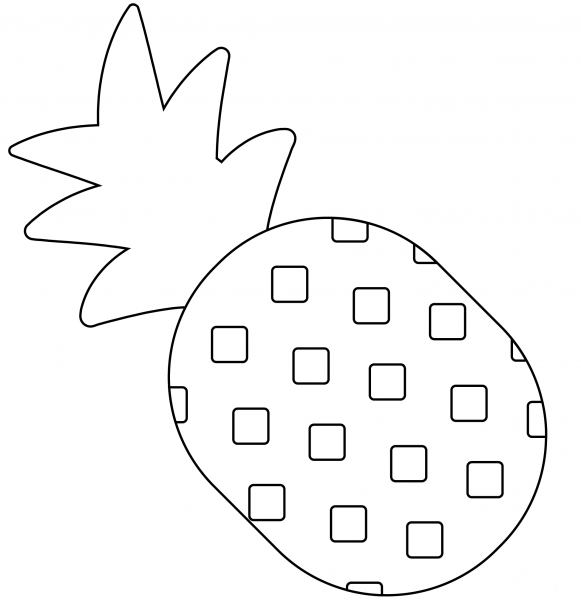 Pineapple Emoji coloring page image