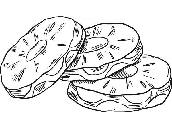 Pineapple Rings coloring page image