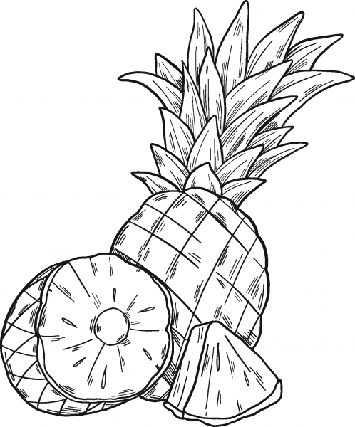 Pineapples coloring page image