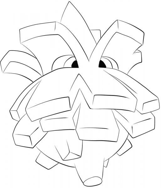Pineco coloring page image