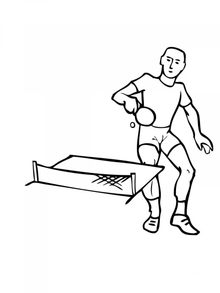 Ping Pong Player coloring page image