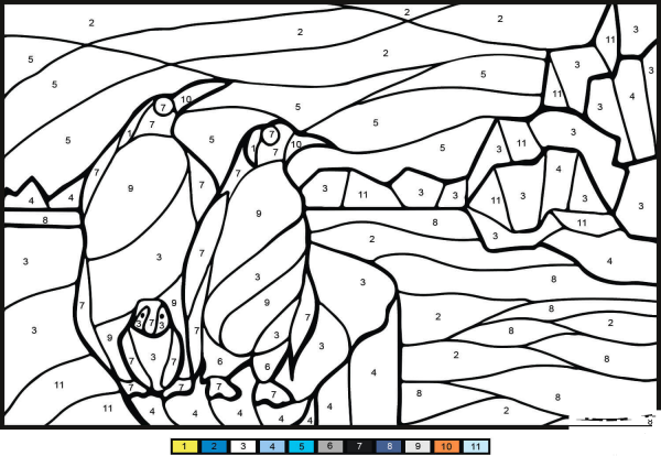 Pinguins Color by Number image