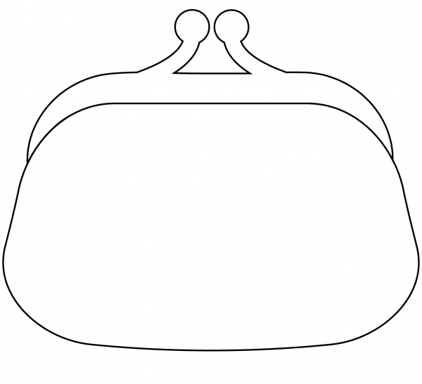 Pink Wallet Emoji coloring page image