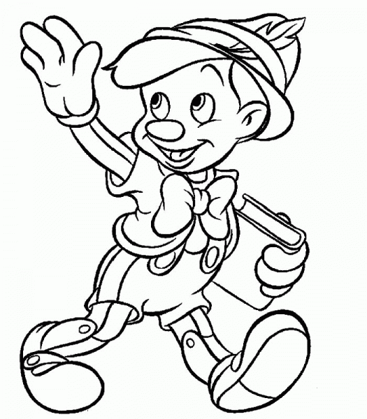 Pinocchio Goes To School  coloring page image