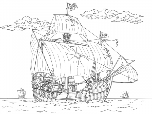 Pinta Santa Maria coloring page image