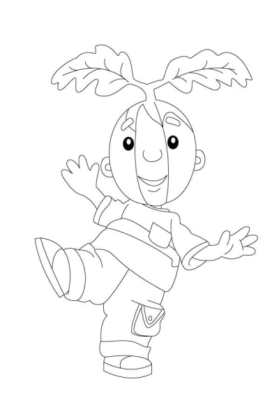 Pip is Standing on One Leg coloring page image