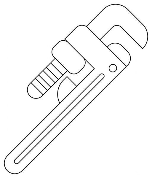 Pipe Wrench coloring page image