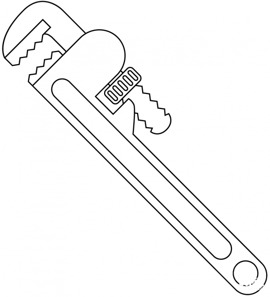 Pipe Wrench coloring page image
