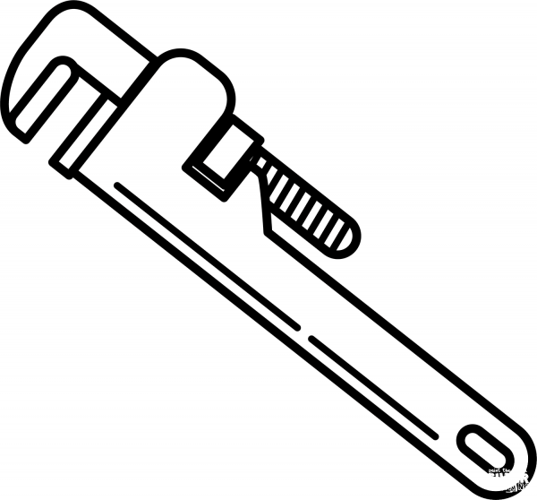Pipe Wrench coloring page image