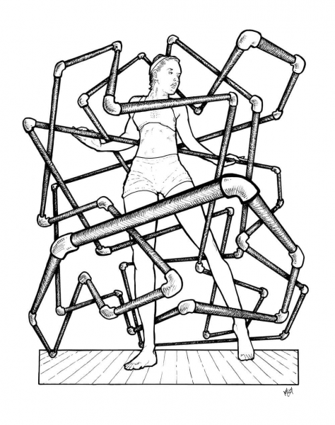 Pipes Girl coloring page image