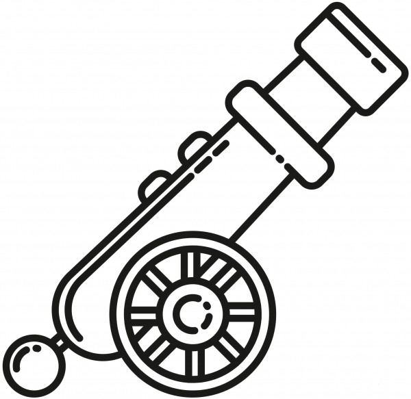 Pirate Cannon coloring page image