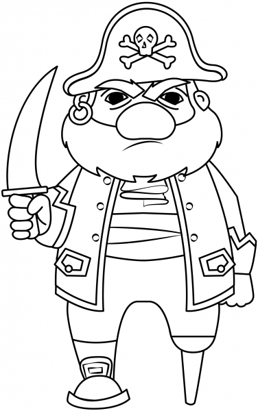 Pirate coloring page image