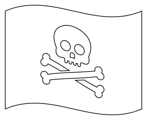 Pirate Flag Emoji coloring page image