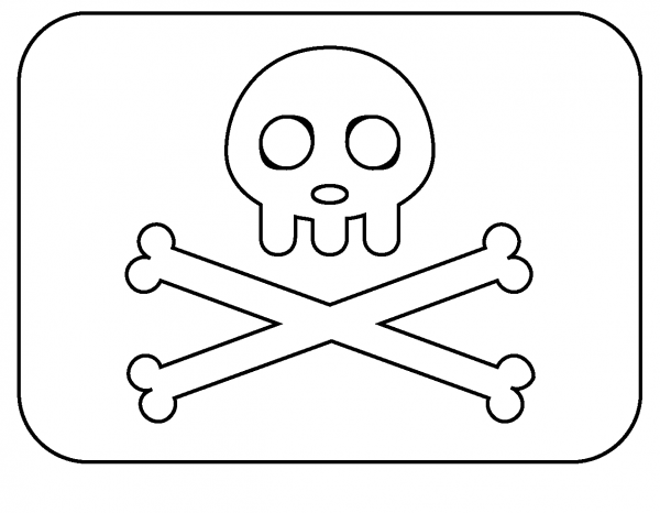 Pirate Flag Emoji coloring page image