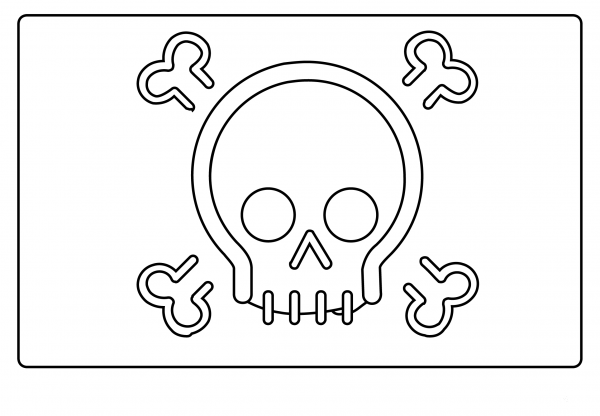 Pirate Flag Emoji coloring page image