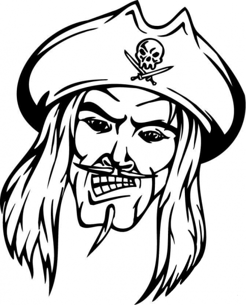 Pirate Mascot coloring page image