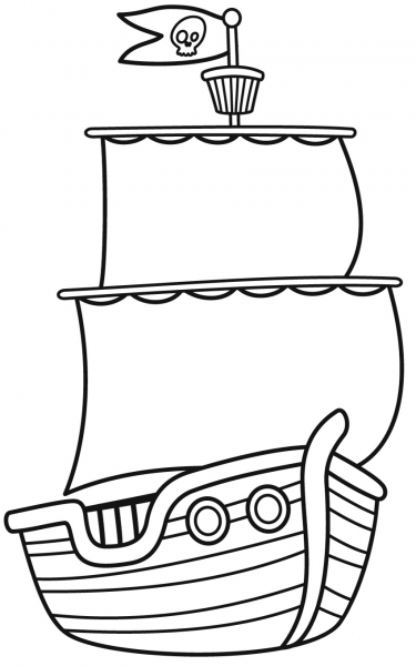 Pirate Ship coloring page image