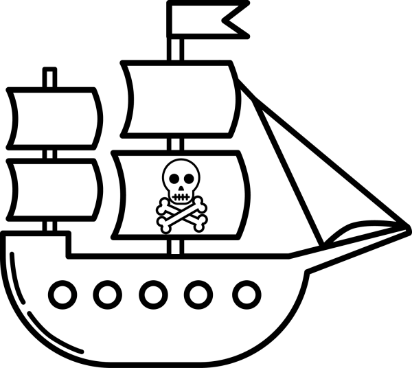 Pirate Ship coloring page image