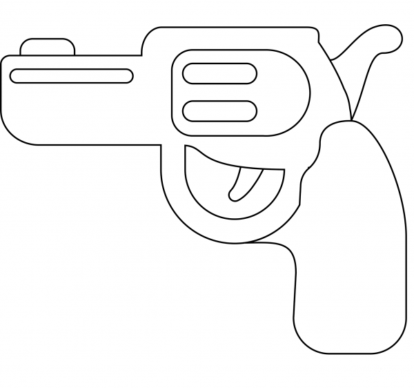 Pistol Emoji coloring page image