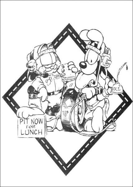 Pit Now For Lunch  coloring page image