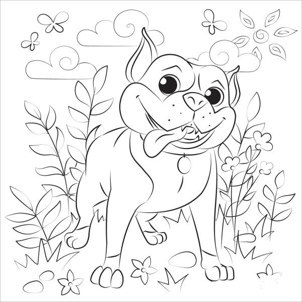 Pitbull coloring page image