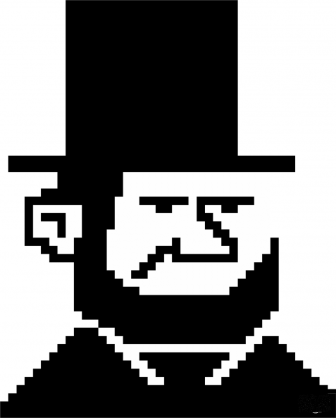 Pixel Abraham Lincoln coloring page image